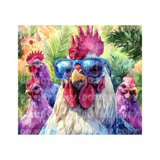 Sunglasses Chicken Tumbler Sublimation Transfer