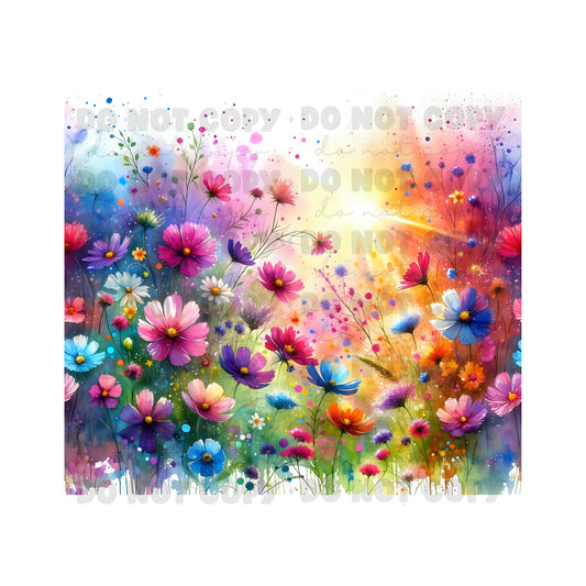 Wildflowers Sunset Tumbler Sublimation Transfer