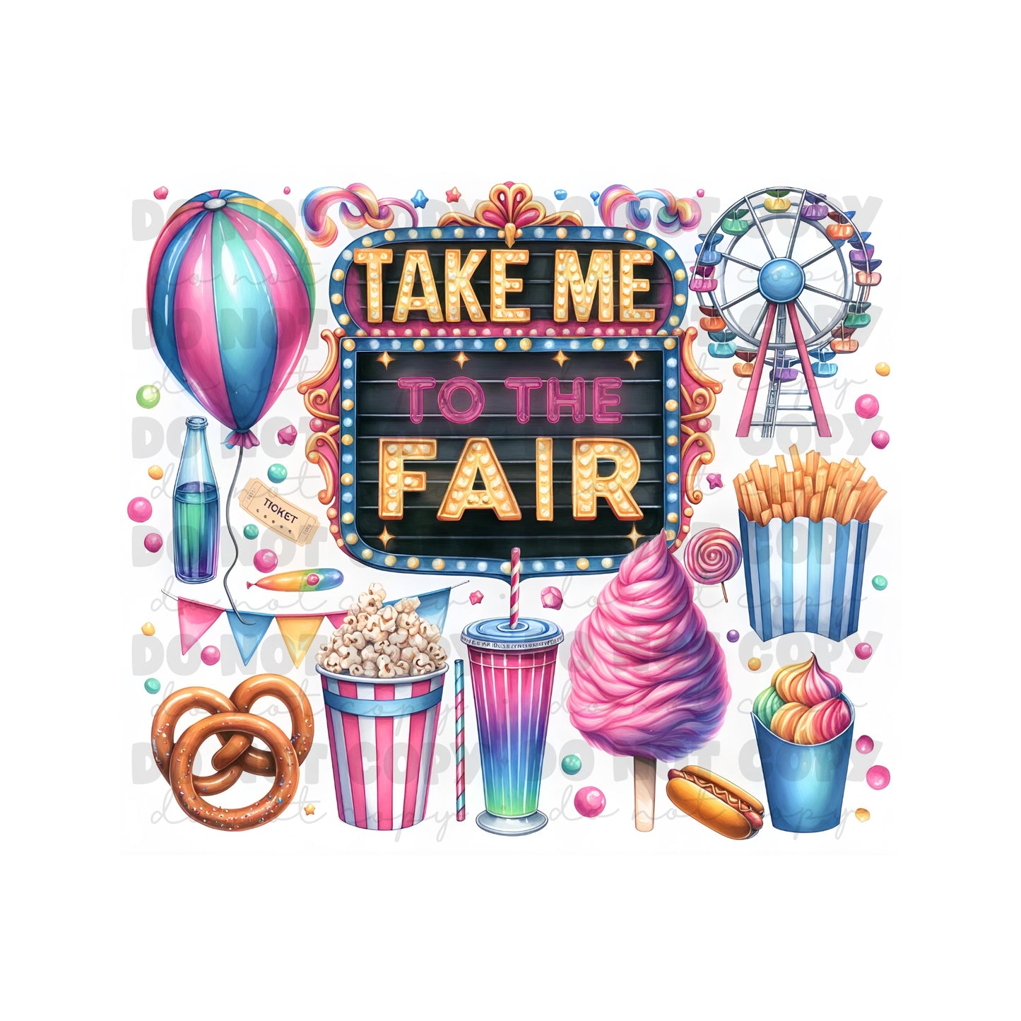 Take Me To The Fair Tumbler Sublimation Transfer