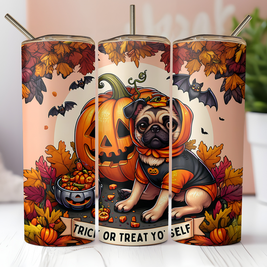 Trick or Treat Pug Tumbler