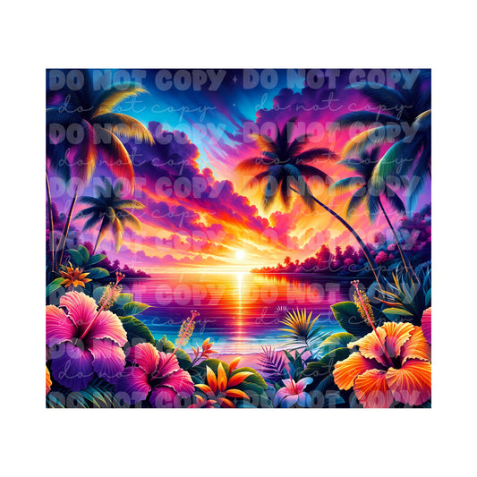 Tropical Beach Tumbler Sublimation Transfer
