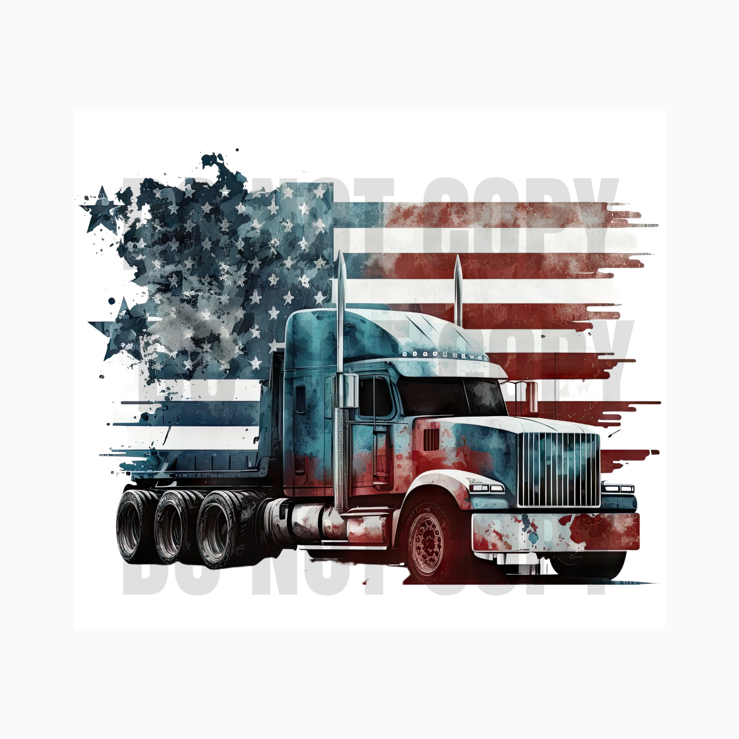 Patriotic Truck Driver Sublimation Tumbler Transfer