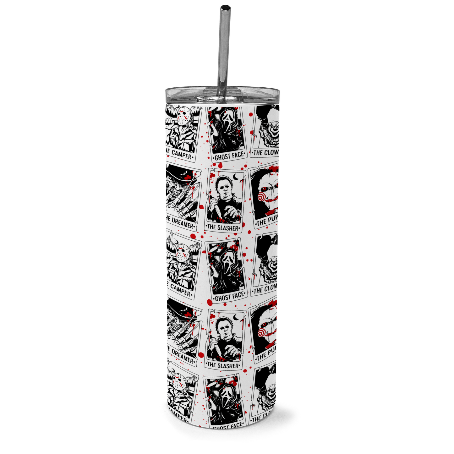 Horror Characters Tarot Cards Tumbler