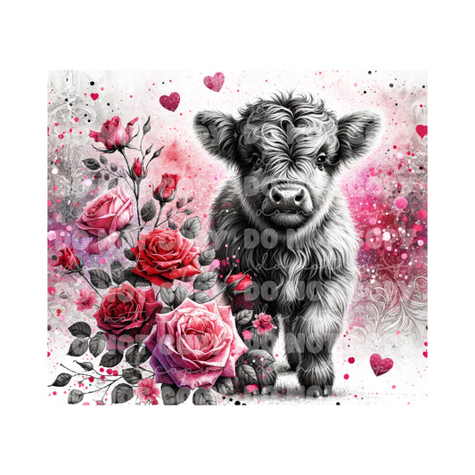 Valentine Cow Tumbler Sublimation Transfer