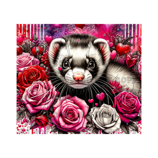 Valentine Ferret Tumbler Sublimation Transfer