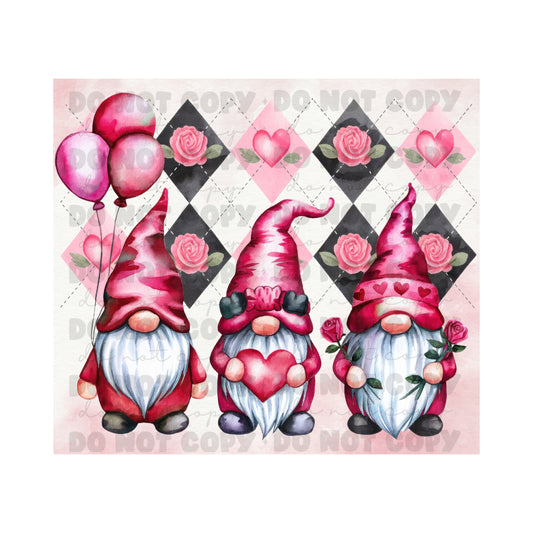 Valentine Gnomes Tumbler Sublimation Transfer