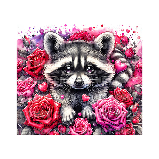 Valentine Raccoon Tumbler Sublimation Transfer