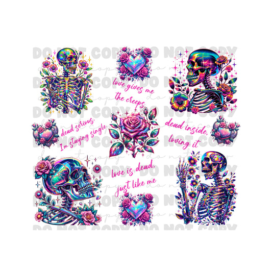 Valentine Skeleton Tumbler Sublimation Transfer