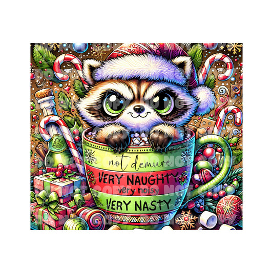 Very Naughty Raccoon Tumbler Sublimation Transfer