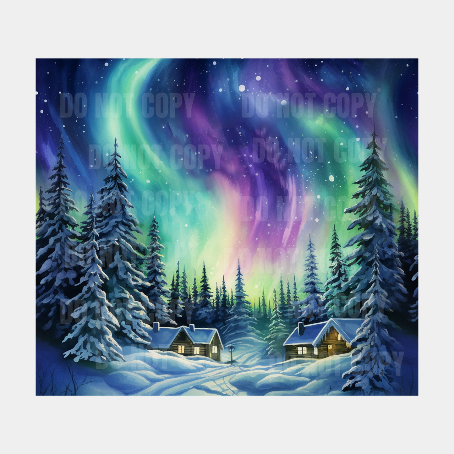 Winter Northern Lights Sublimation Tumbler Transfer 2