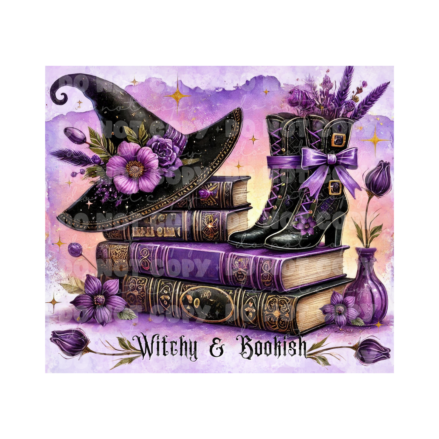 Witchy and Bookish Sublimation Tumbler Transfer