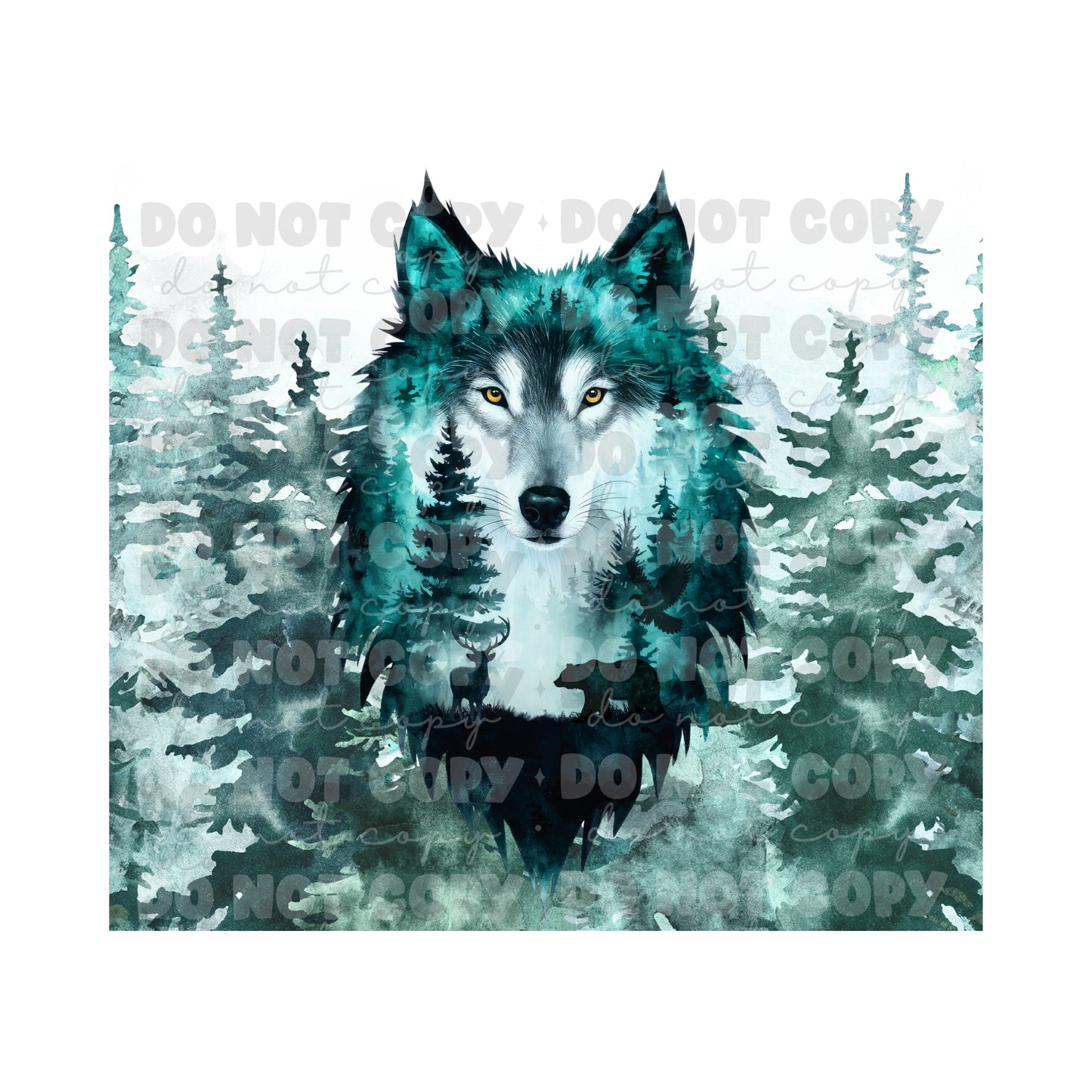 Wolf Forest Sublimation Tumbler Transfer