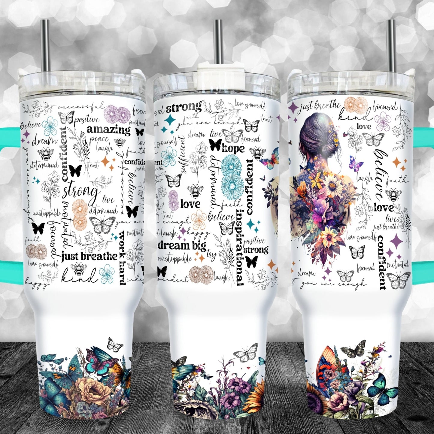 Affirmations 40oz Tumbler Sublimation Transfer ONLY