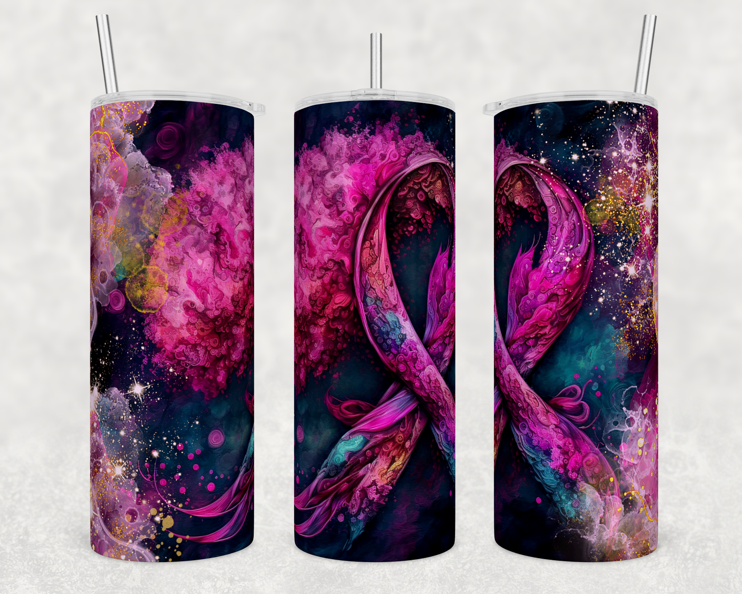 Pink Ribbon Sublimation Tumbler Transfer