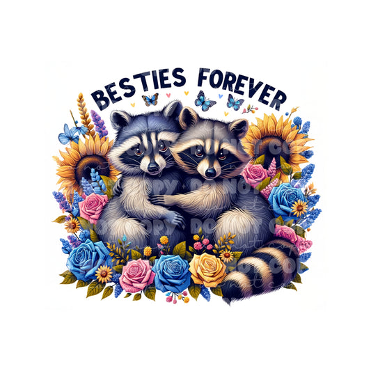 Besties Forever Raccoons Tumbler Sublimation Transfer