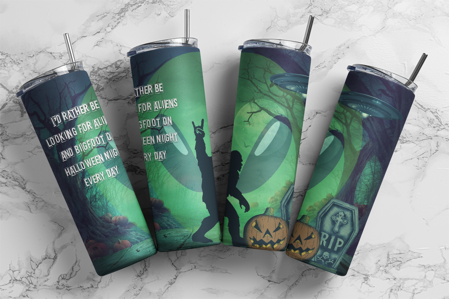 Bigfoot Halloween Sublimation Tumbler Transfer