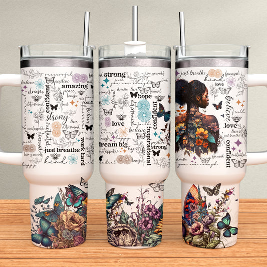 Affirmations 40oz Tumbler Sublimation Transfer ONLY