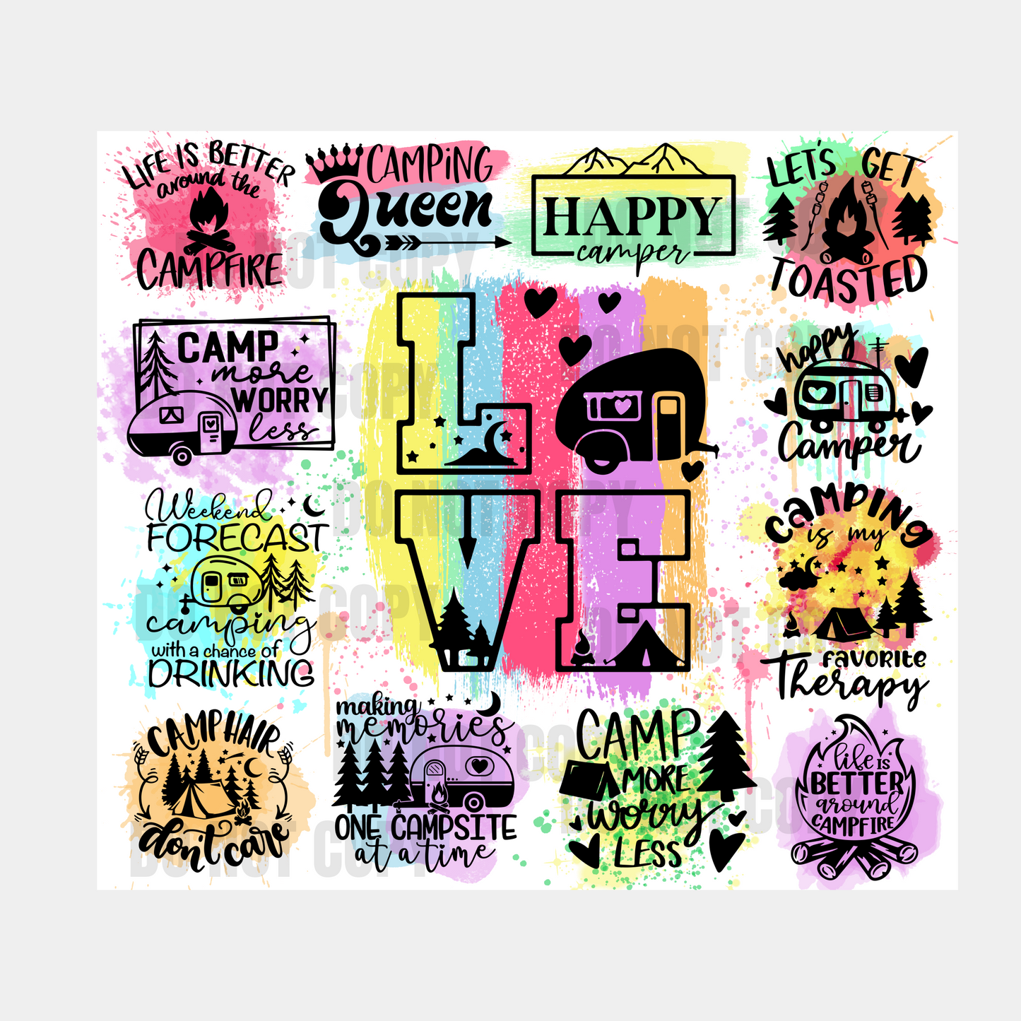 Camp Love Sublimation Tumbler Transfer