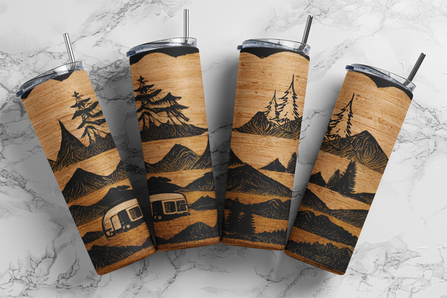 Wood Burn Sublimation Tumbler Transfer