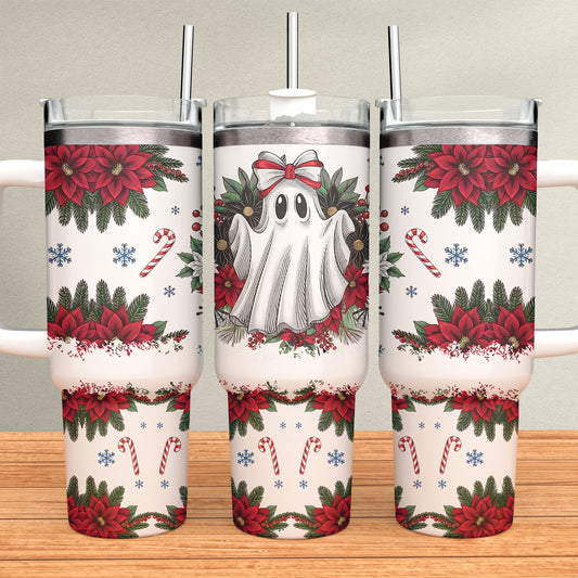 Christmas Ghost 40oz Tumbler Sublimation Transfer ONLY