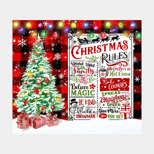 Christmas Rules Sublimation Tumbler Transfer