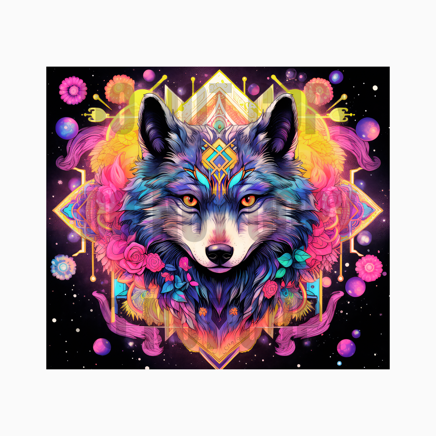 Cosmic Wolf Sublimation Tumbler Transfer