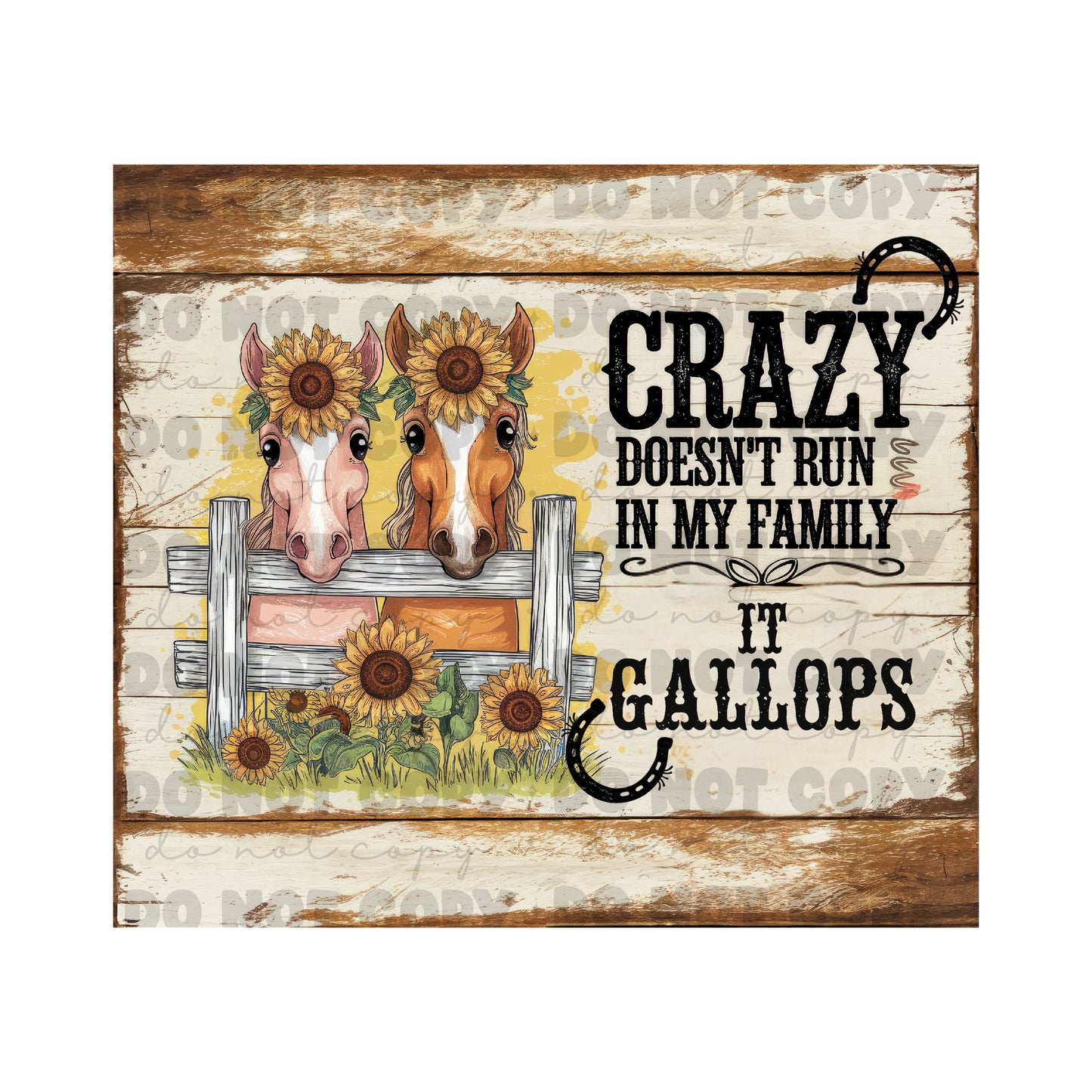 Crazy Gallops Tumbler Sublimation Transfer