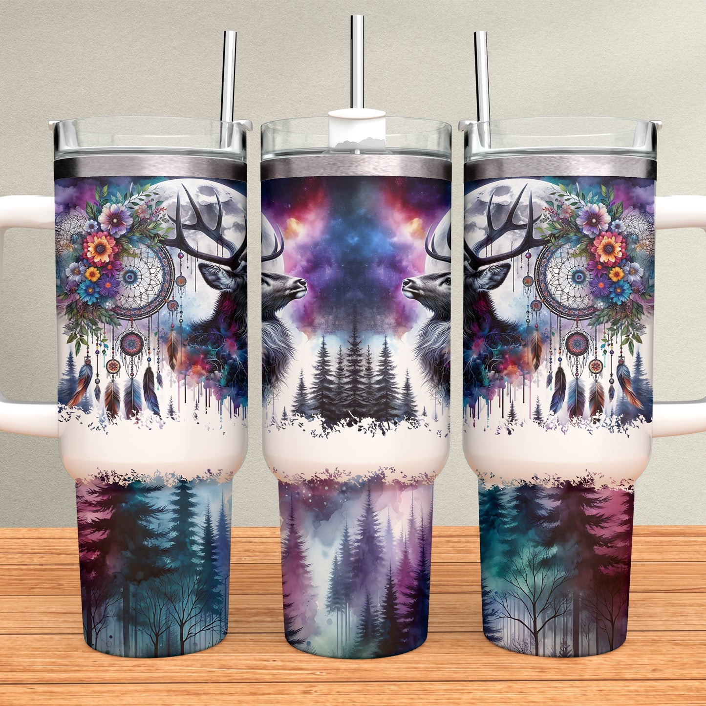 Deer Dreamcatcher 40oz Tumbler Sublimation Transfer ONLY