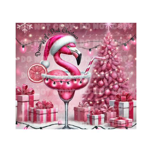 Pink Christmas Tumbler Sublimation Transfer