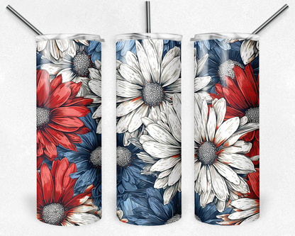 Patriotic Daisies Tumbler