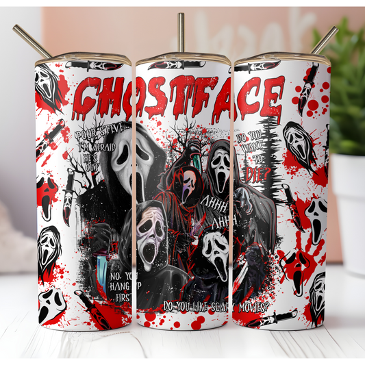 Ghost Face Halloween Tumbler