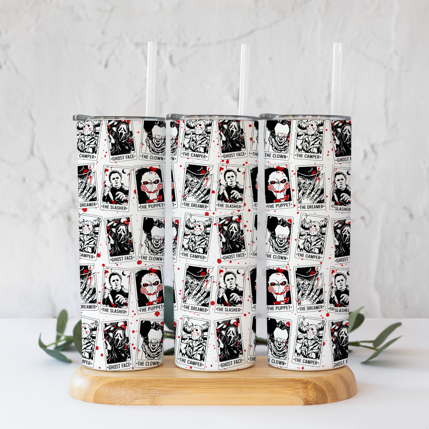 Horror Characters Tarot Cards Tumbler