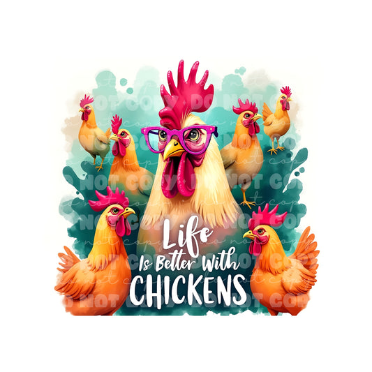 Life Is Better With Chickens Tumbler Sublimation Transfer