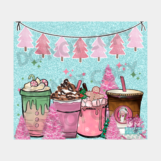 Teal Christmas Sublimation Tumbler Transfer