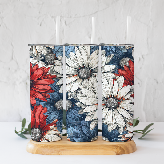 Patriotic Daisies Tumbler