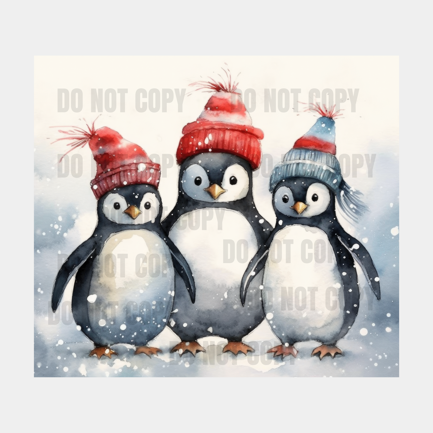 Christmas Penguins Sublimation Tumbler Transfer