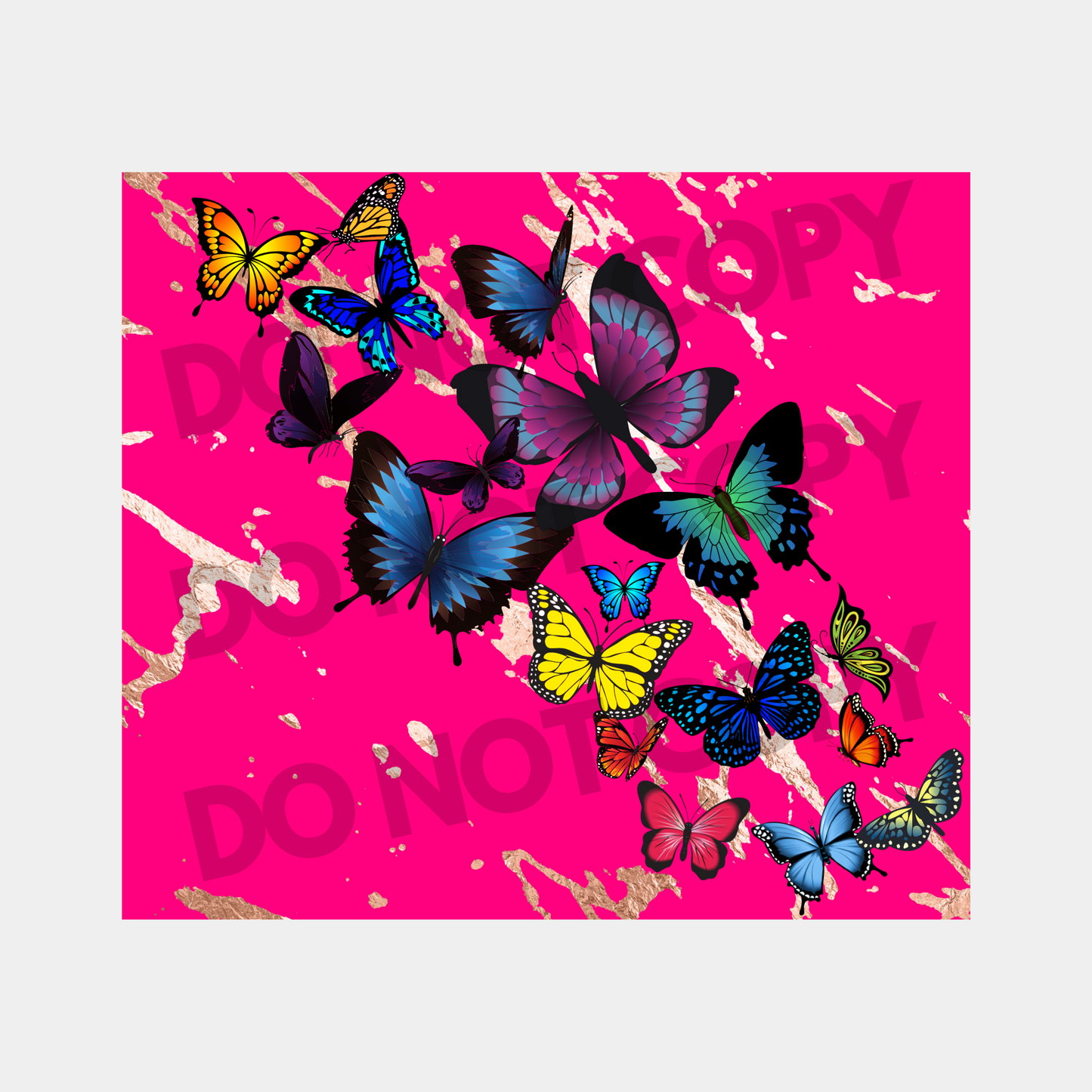 Pink Butterflies Sublimation Tumbler Transfer