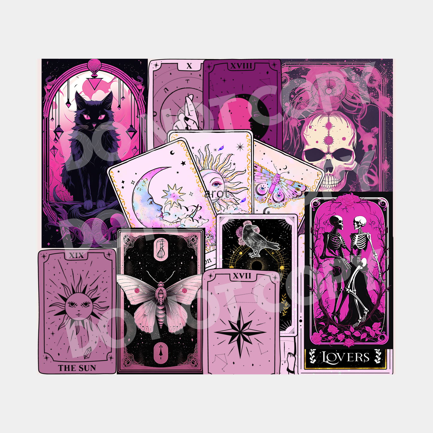 Pink Tarot Sublimation Tumbler Transfer