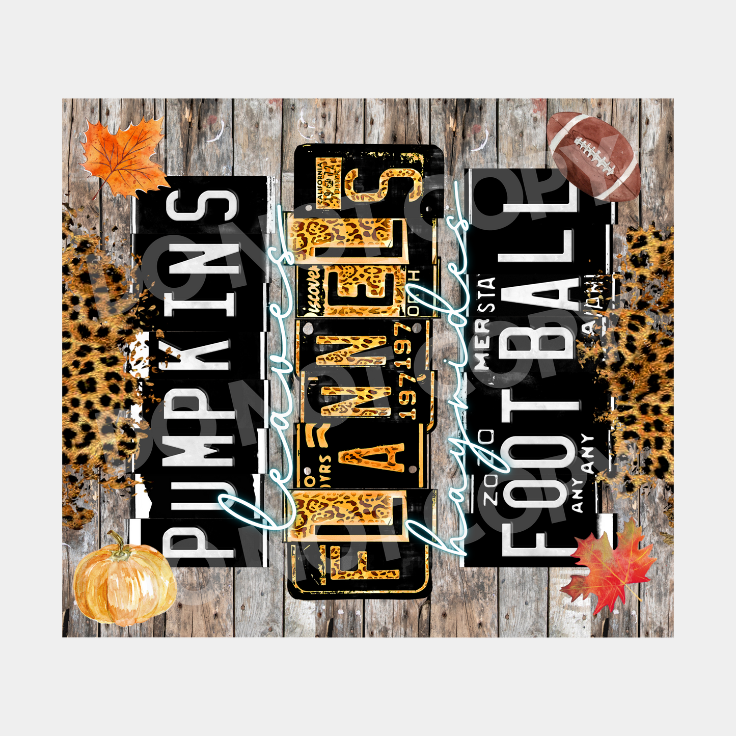 Pumpkins Flannels Football Tumbler Transfer