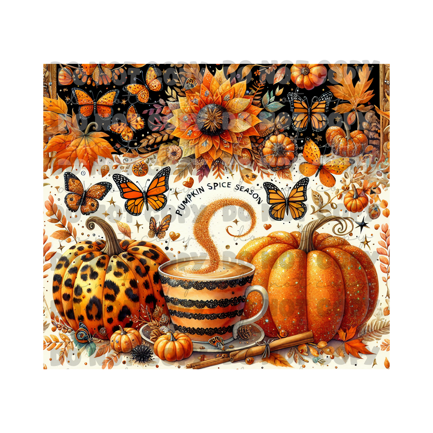 Pumpkin Spice Sublimation Tumbler Transfer