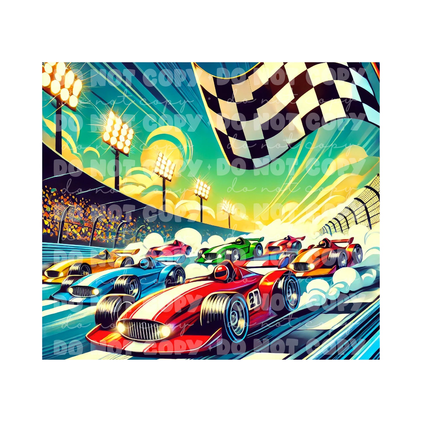 Race Cars Tumbler Sublimation Transfer