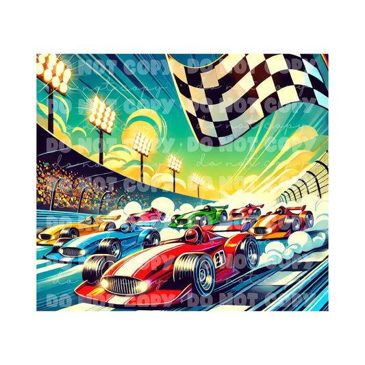 Race Cars Tumbler Sublimation Transfer