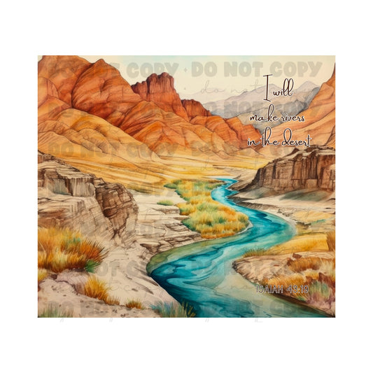 River Desert Sublimation Tumbler Transfer