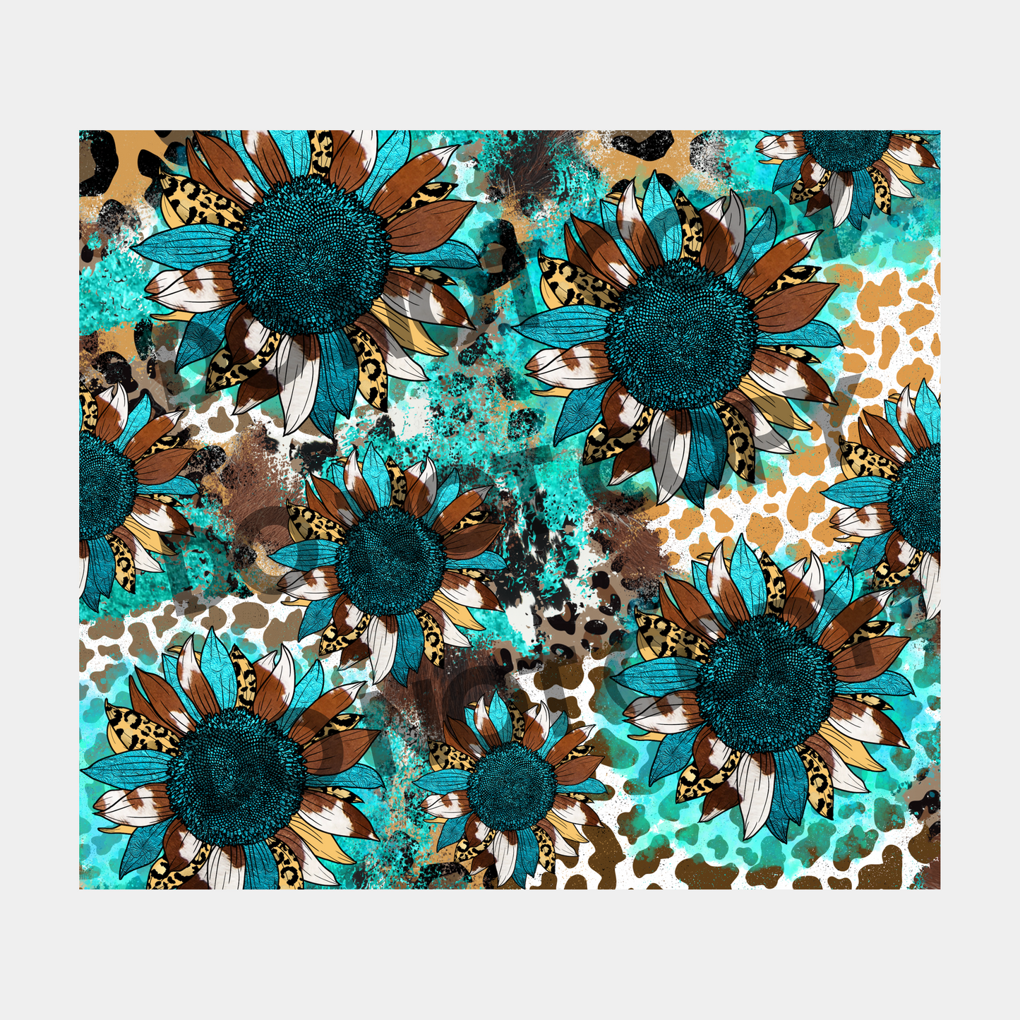 Sunflower Gemstone Leopard Tumbler Transfer