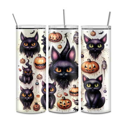 Cats Bats Pumpkin Jacks Tumbler Transfer