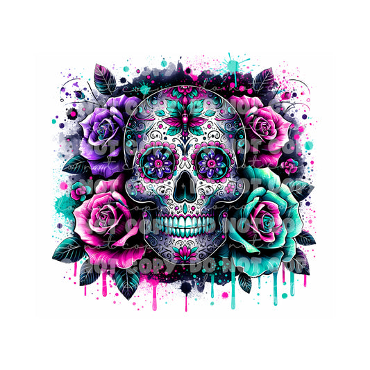 Sugar Skull Tumbler Sublimation Transfer