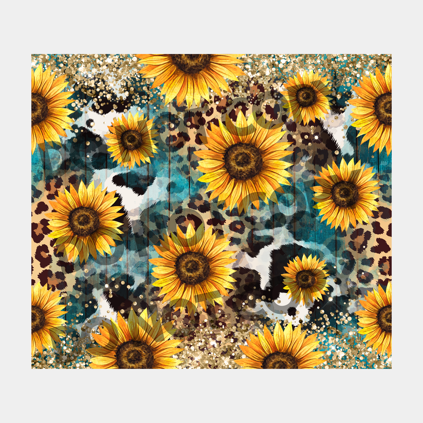 Sunflower Cow Print Sublimation Tumbler Transfer