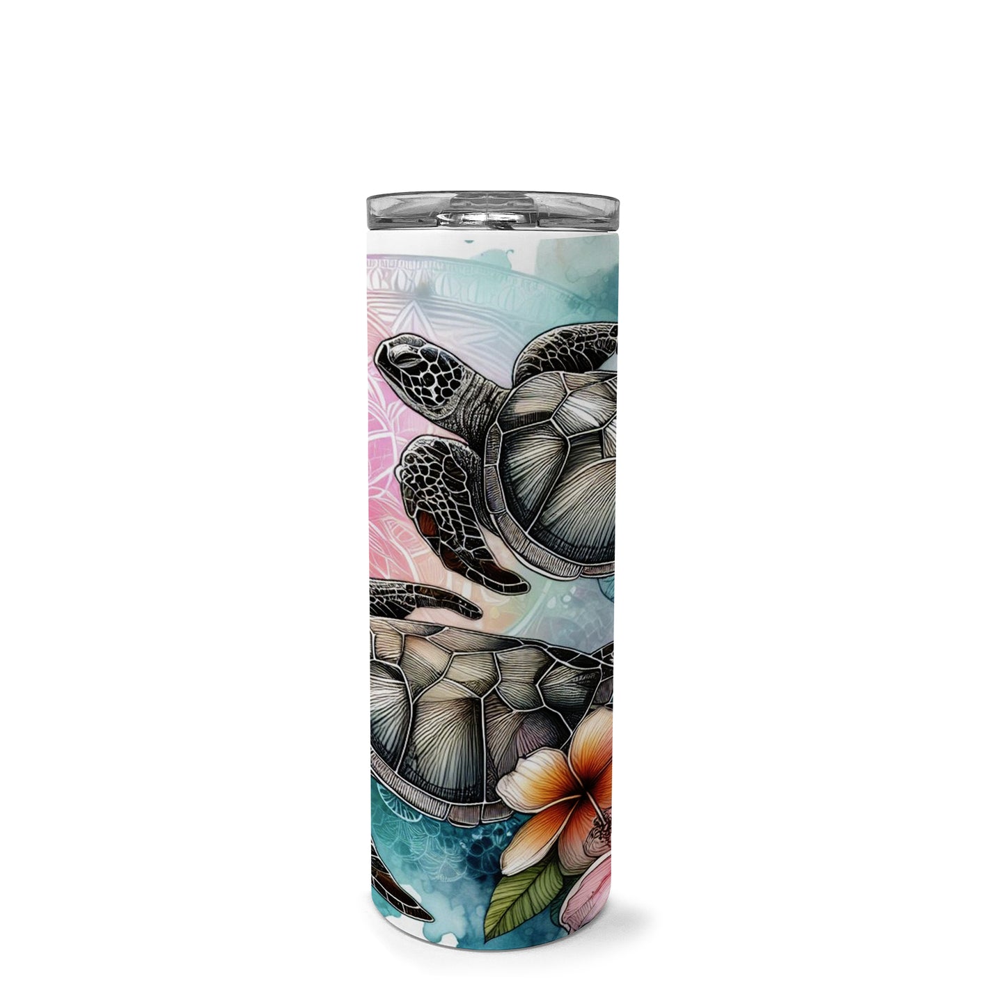 Turtles and Flowers Tumbler