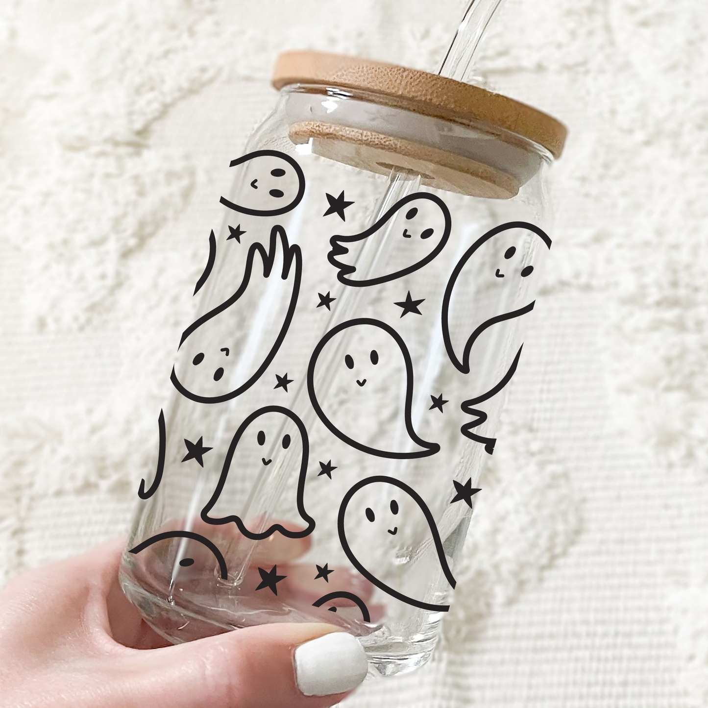 Spooky Ghost Glass Cup