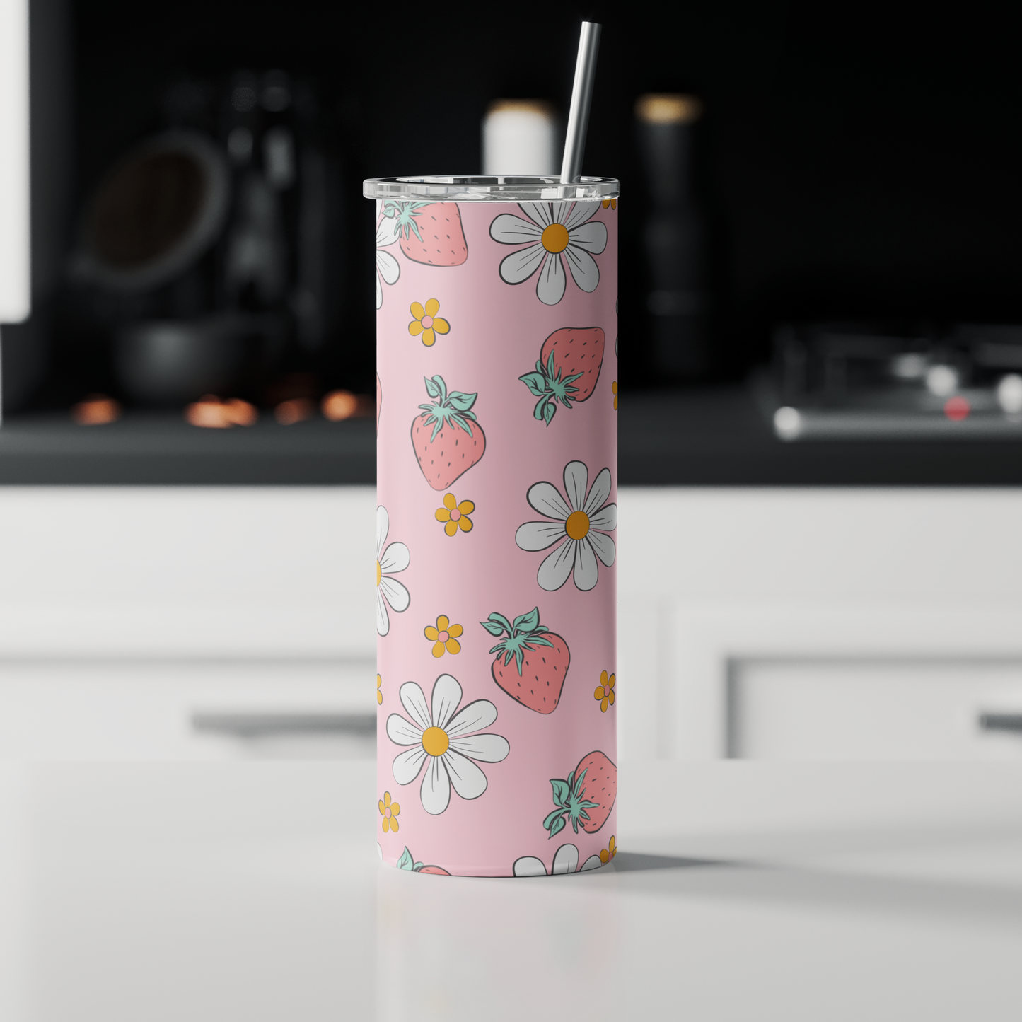 Strawberry Floral Tumbler